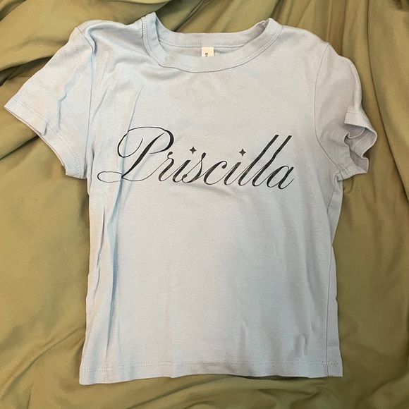 Light Blue Priscilla Baby Tee - Picture 2 of 3